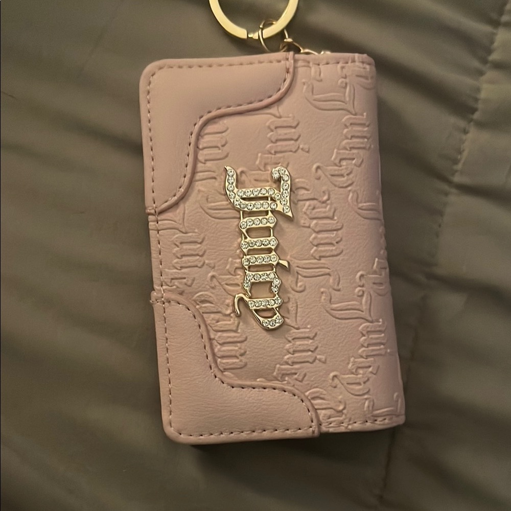 Pink Embossed Keychain Wallet